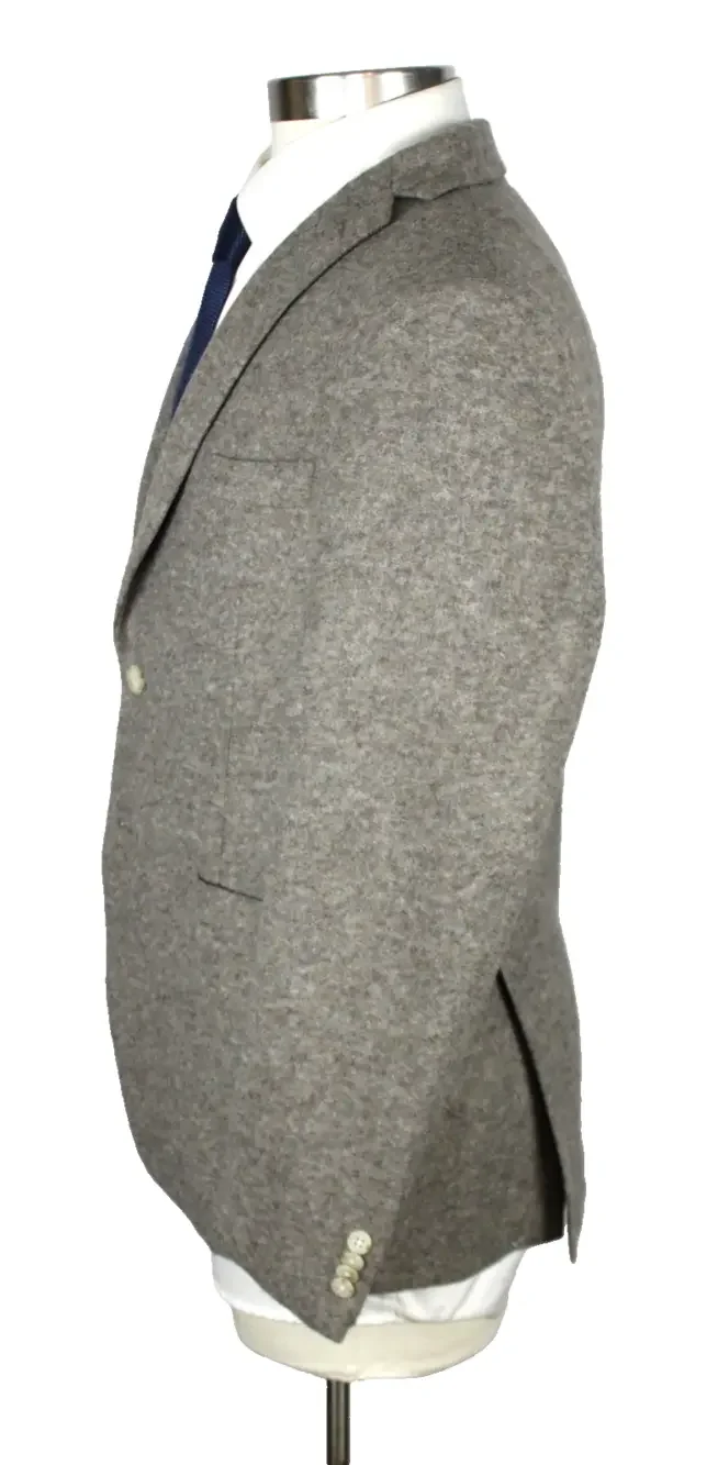 John Varvatos Varick Sport Coat Mens 42 R Wool Blend Slim Fit Taupe Grey Flannel
